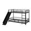 Twin Over Twin Size Metal Bunk Bed With Slide-1862079570