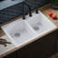 Ensemble d'évier de cuisine à double cuve à montage sur le dessus 60/40 Karran Quartz 33 "X 22"-50597836