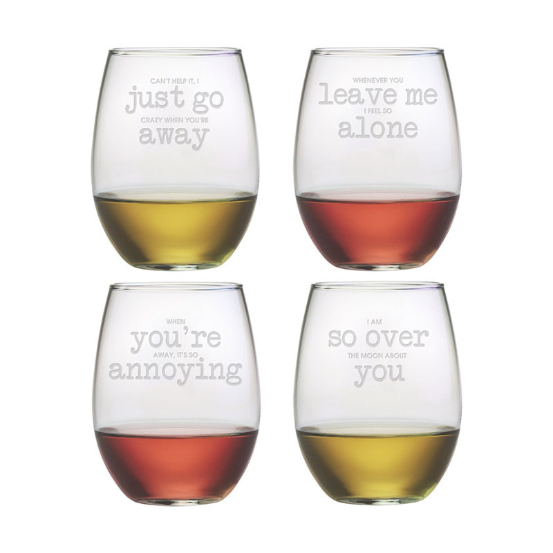 Ensemble de verres à vin sans pied 21 oz 4 pièces