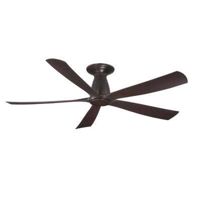 Kute5 52 inch Flush Indoor/Outdoor Smart Ceiling Fan - Dark Bronze with Dark Walnut Blades