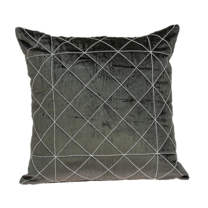 Tada Grey Throw Pillow, Polyester/Polyfill, Gray