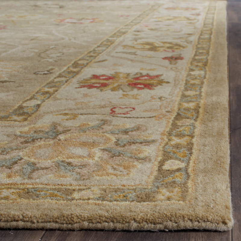 Armintha Oriental Handmade Tufted Wool Taupe Area Rug, Runner 2'3" x 12'