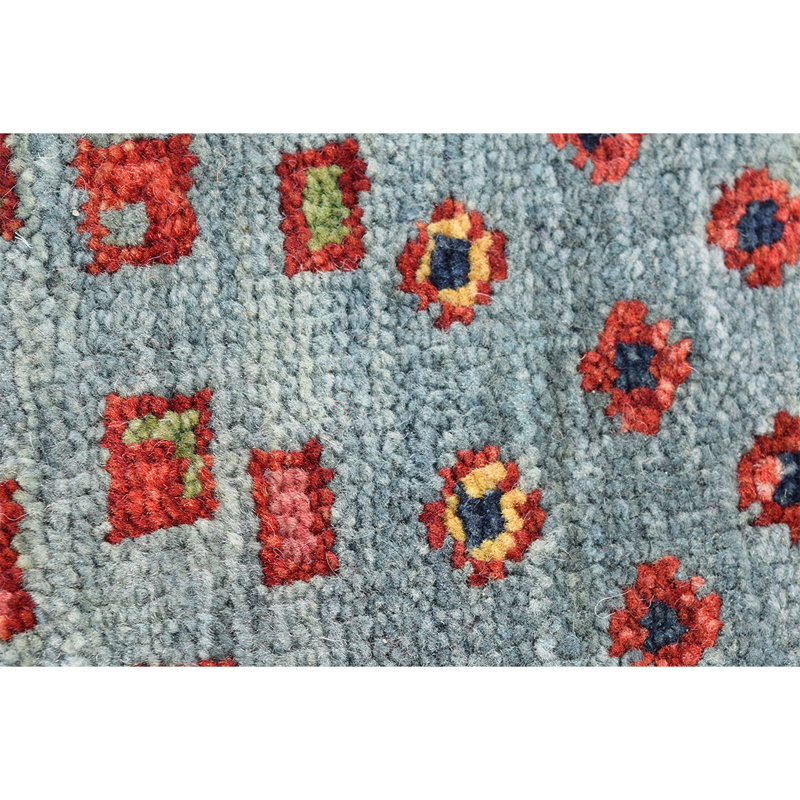 Tapis bleu de haute qualité noué à la main Waikiki, Rectangle 9 pi x 12 pi