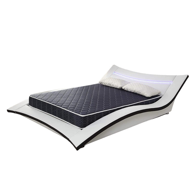 Matelas en mousse haute densité imperméable de 6 pouces avec tissu respirant matelassé losange bleu marine. Le matelassage assure à la fois style et circulation d'air pour un sommeil frais