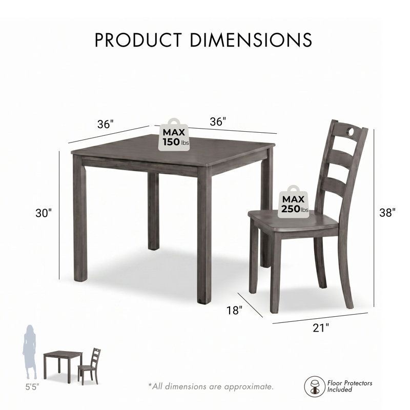 Ensemble repas pour 4 personnes Richmond, Gris