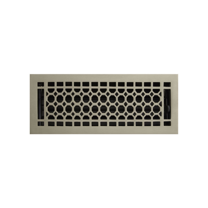 Honeycomb Brass Floor Register, Brushed Nickel