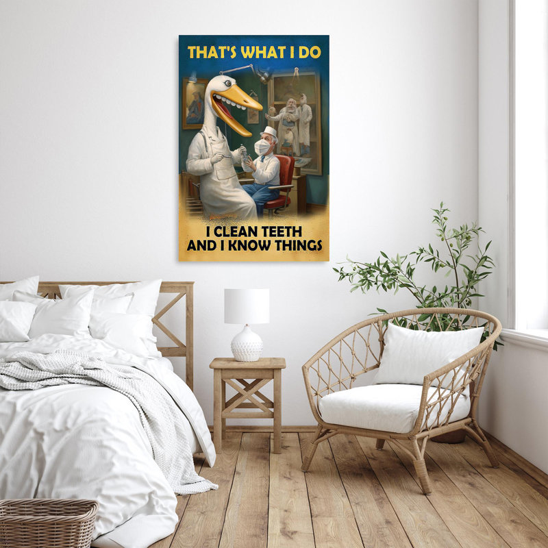 «I Clean T dents And I Know Things» - 1 pièce Rectangle I Clean T dents And I Know Things sur toile, impression