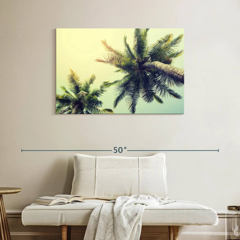 Palmier en duo, H 26 po x l 39 po