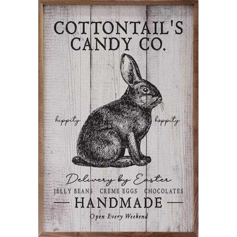 Cottontails Candy Co Bunny Whitewash, H 36 po x l 24 po x P 1 po