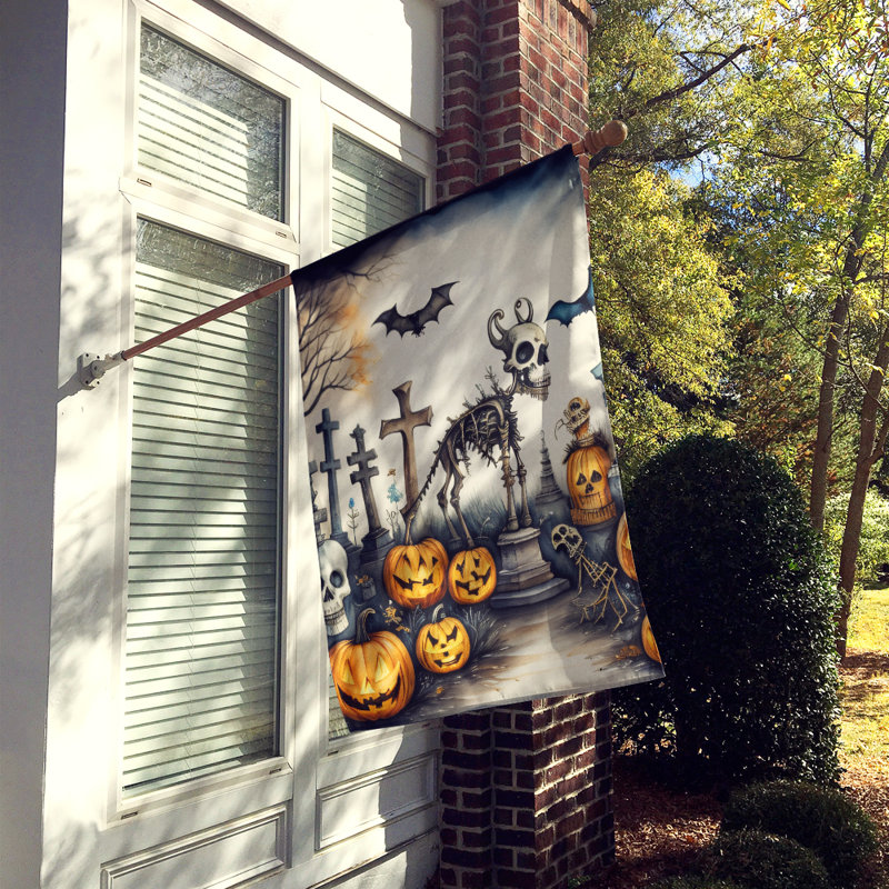 Drapeau de maison d'Halloween en polyester à double face H 40 po x l 28 po