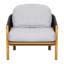 Fauteuil club d'extérieur en bois, corde avec coussin, ensemble de 2-1688954169