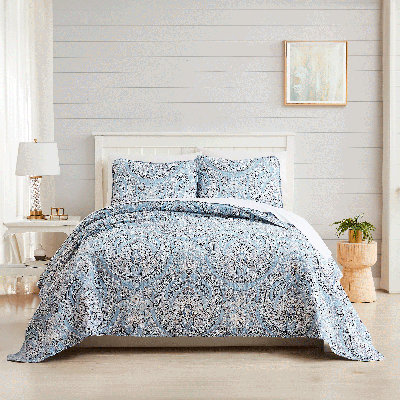 Ensemble de courtepointe surdimensionnée légère à motif cachemire avec taies décoratives assorties Pure Melody