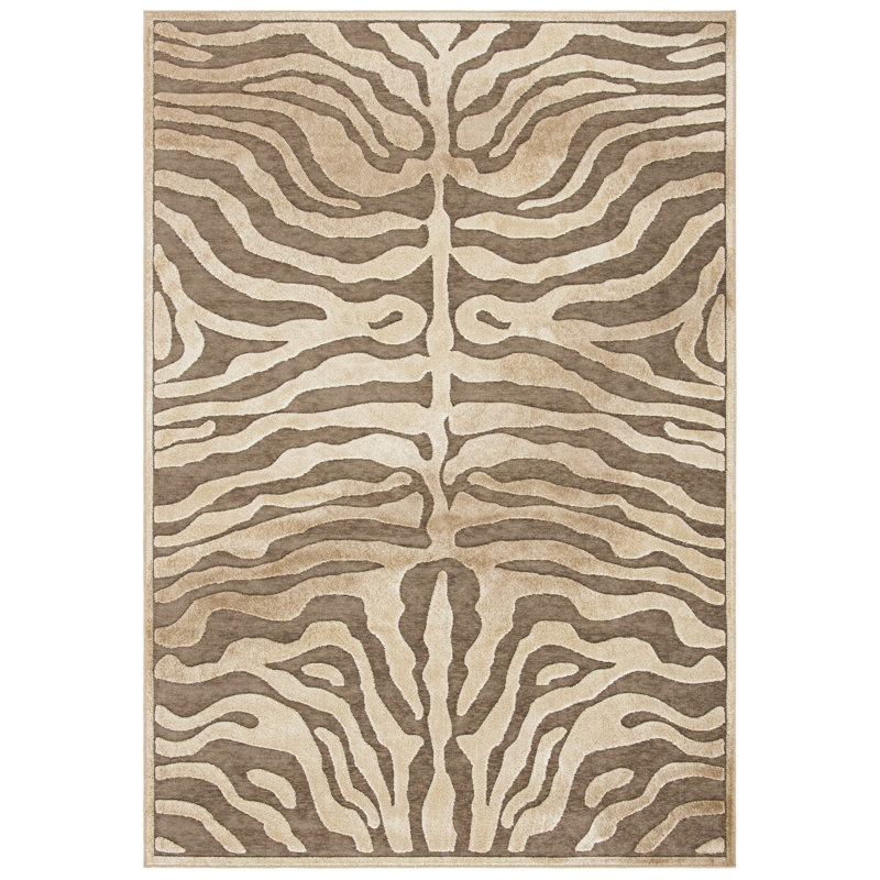 Braswell Brown/Cream Area Rug, Rectangle 5'3" x 7'6"