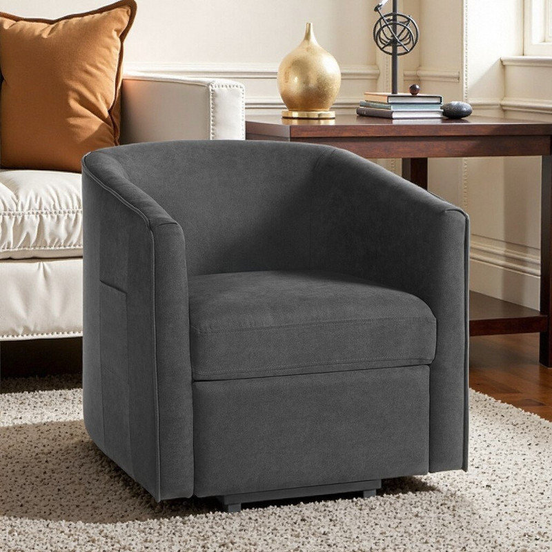 Fauteuil inclinable électrique avec repose-pieds, Gris foncé
