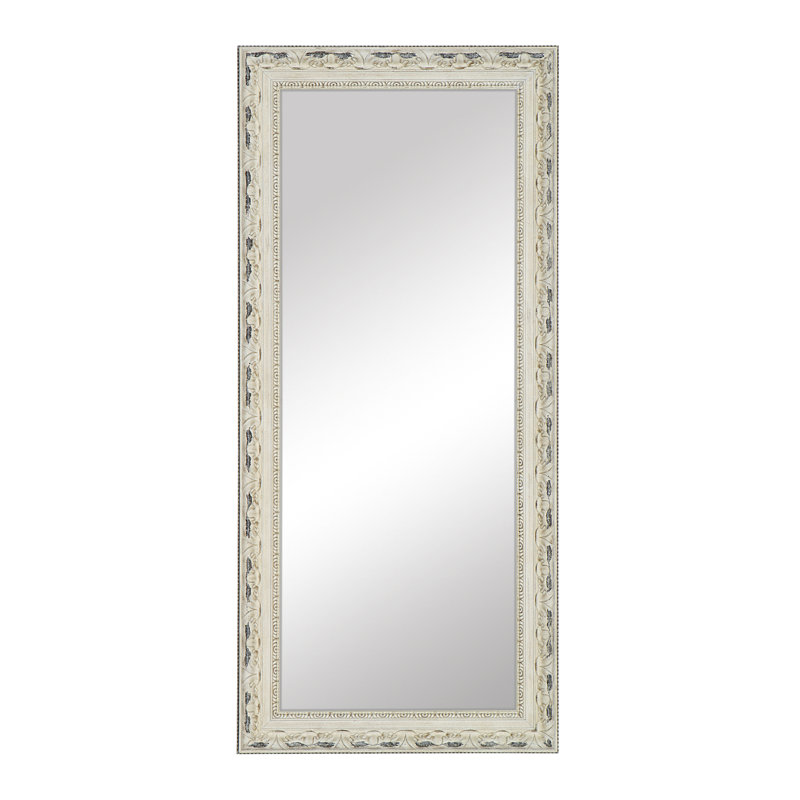 Worcester Collection, Full Length Mirror, in a Antique White Finish, Ideal Dressing Room Mirror, True Reflections Glass, Wood Frame,  Lean Against Wall or Wall-Mounted