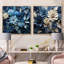 Blue Flower Crafted Delights - Ensemble de 2 collages floraux carrés-1105225829-1105225825
