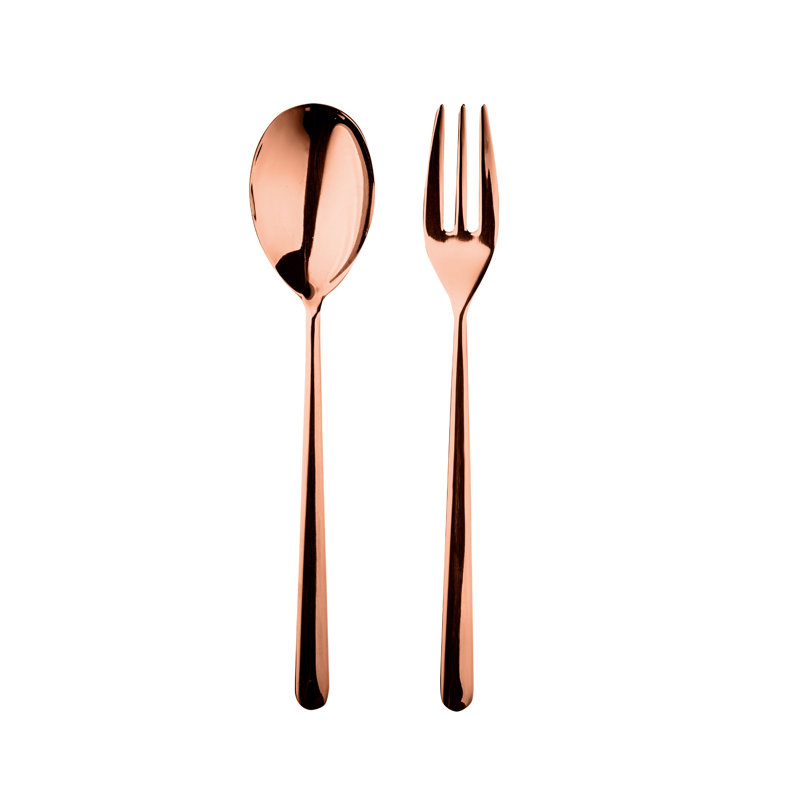 Ensemble de service (fourchette et cuillère) Linea, Bronze