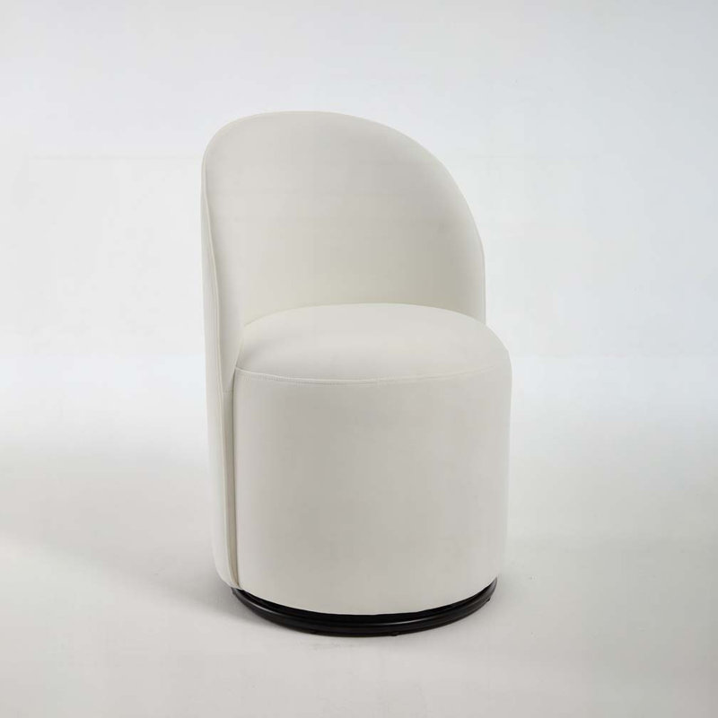 Chaise pivotante en velours 360 degrés, Crème, crème