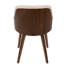 Chaise de salle à manger Bacci Mid-Century moderne en bois de noyer et tissu crème par Lumisource