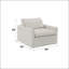 Fauteuil d'appoint pivotant rembourré avec siège rembourré de mousse et coussin décoratif - Ivoire
