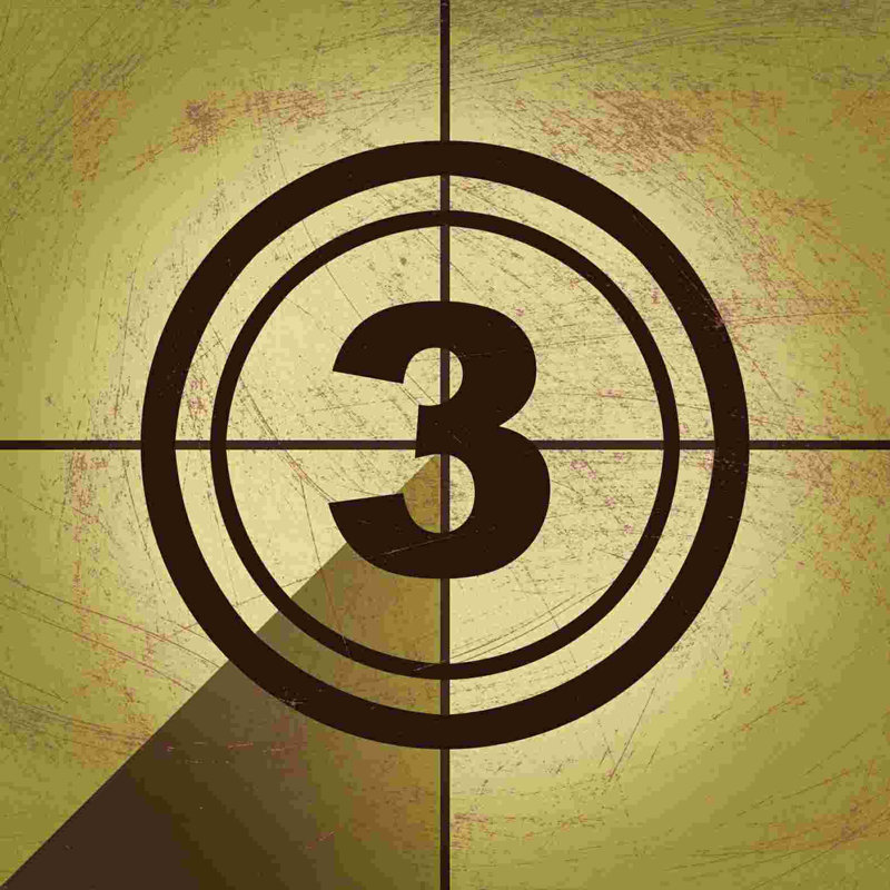 " 3 Countdown ", 20" H x 20" W