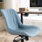 Armless Swivel Office Chair Faux Leather Upholstered Waterproof Desk Chair Ergonomic Adjustable Computer Chair-1106344800