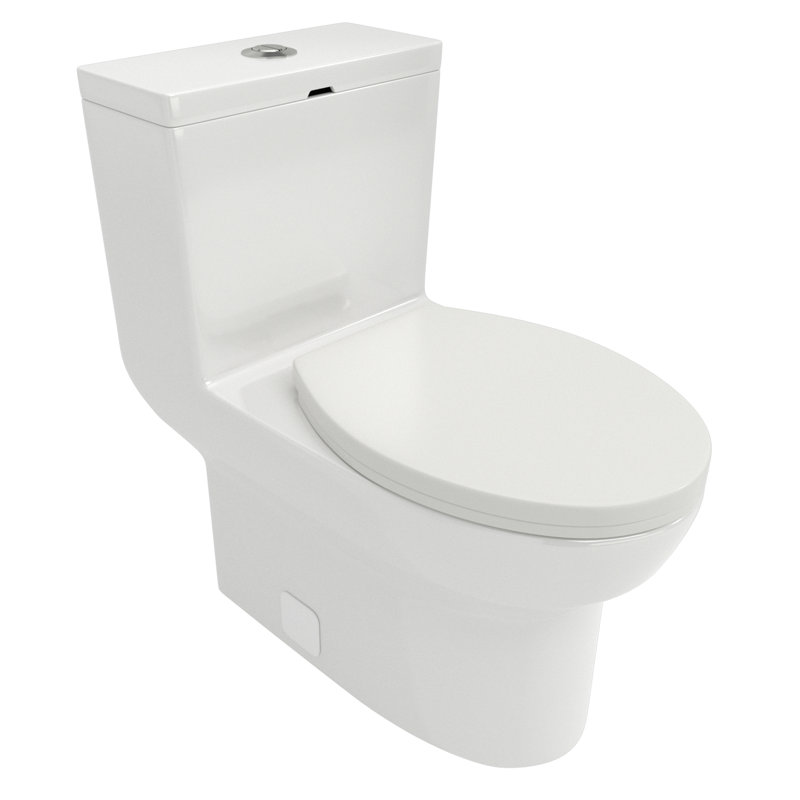 Toilette monobloc en céramique à double chasse - hauteur confortable, couvercle à fermeture douce en hauteur, chasse, teinture, siège