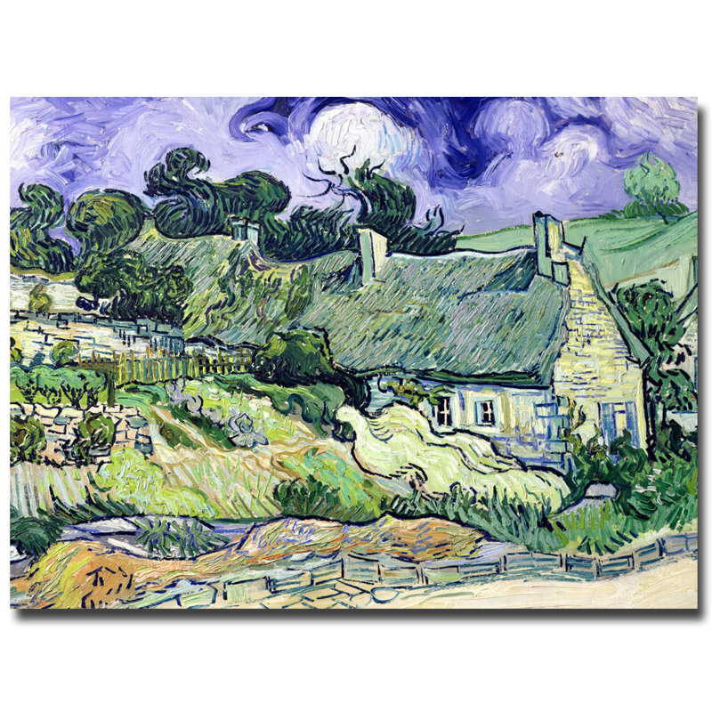 «Chalets à Auvers-Sur-Oise» par Vincent Van Gogh, reproduction d'art sur toile tendue, H 18 po x l 24 po x P 2 po