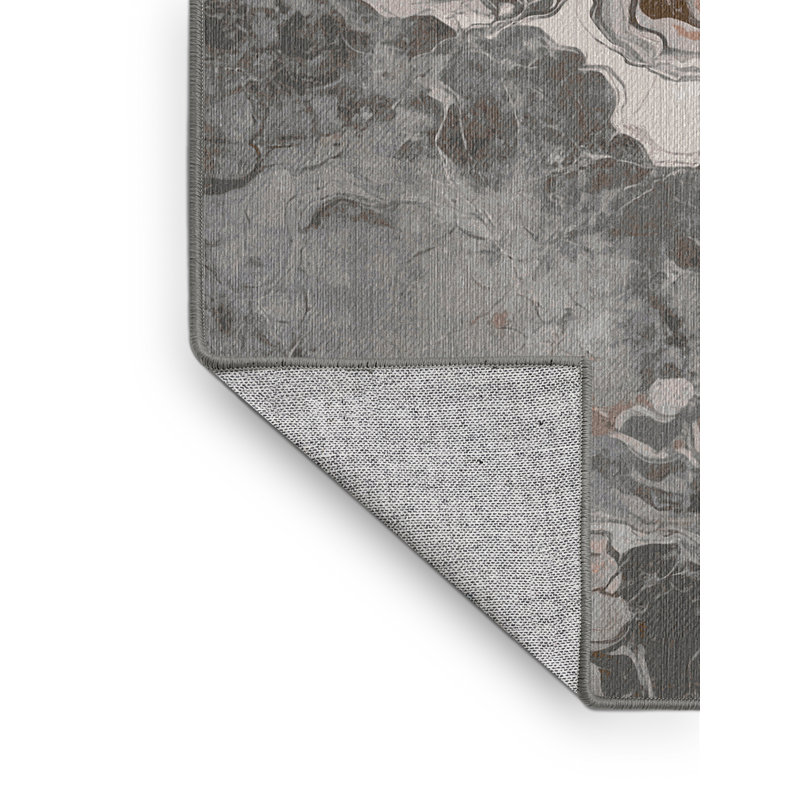 Machine Washable Gray Area Rug, Rectangle 8' x 12'