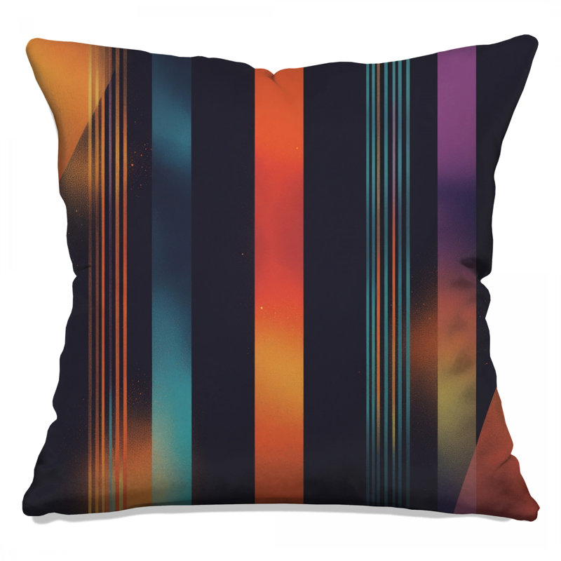 Coussins décoratifs à rayures verticales colorées, 16 x 16 pouces