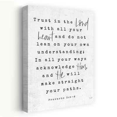 Trust In The Lord Romantic Rustic Abstract Wall Art Print 1 Piece Wrapped Canvas Wall Art