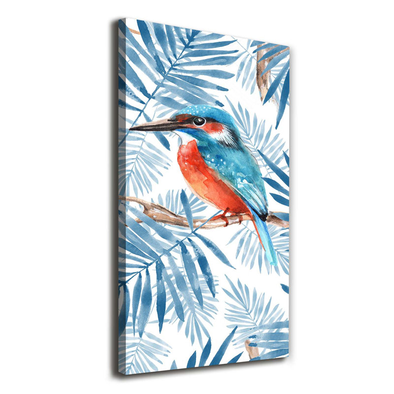 Birds And Leaves - Wrapped Canvas Print