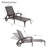 1-Piece Reclining Aluminum Lounge Chair with Wheels,Weatherproof Outdoor Patio Chair for Poolside-1476512386