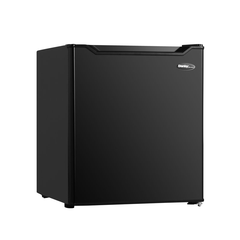 Black Compact Energy Star Mini Fridge with Reversible Door