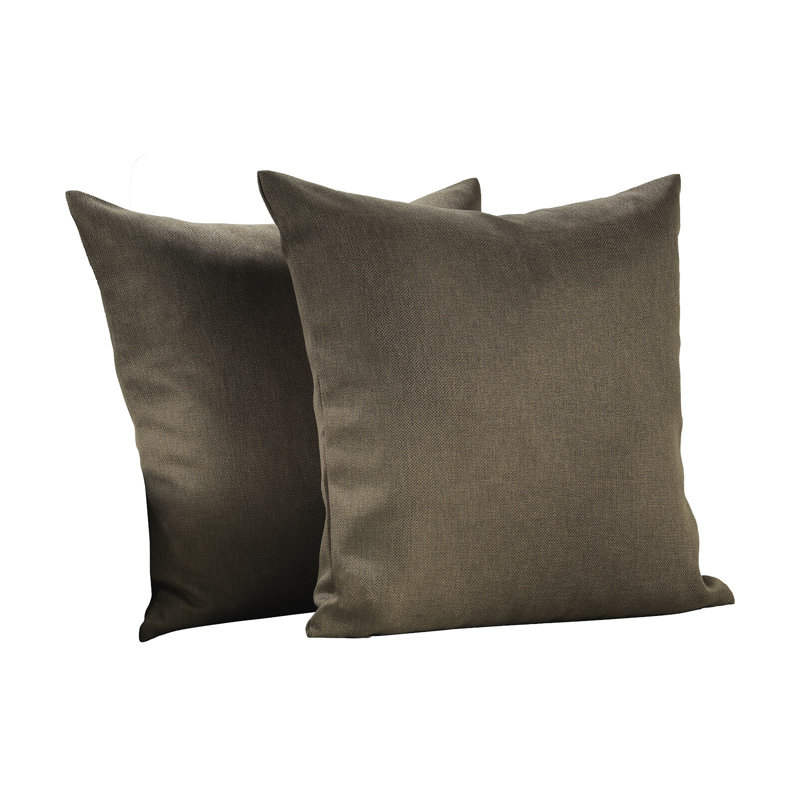 Housses de coussin rectangulaires en lin uni, Vison