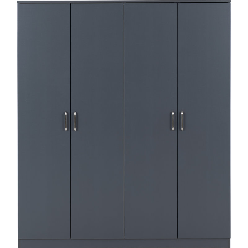 Tarves 4 Door Manufactured Wood Wardrobe, Dark Grey
