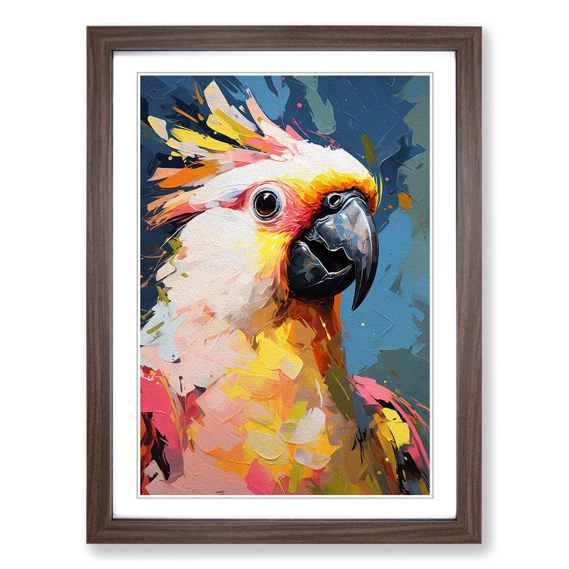 Single Picture Frame Print on Wood, 64cm H x 46cm W, Walnut Framed