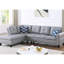 Canapé d'angle en L, revêtement en similicuir gris, 3 pièces, idéal pour les soirées cinéma et jeux, siège central rabattable, porte-gobelets, coussins décoratifs, rangement assorti, structure solide, rembourrage en mousse, ressorts noués à la main en 8 points.