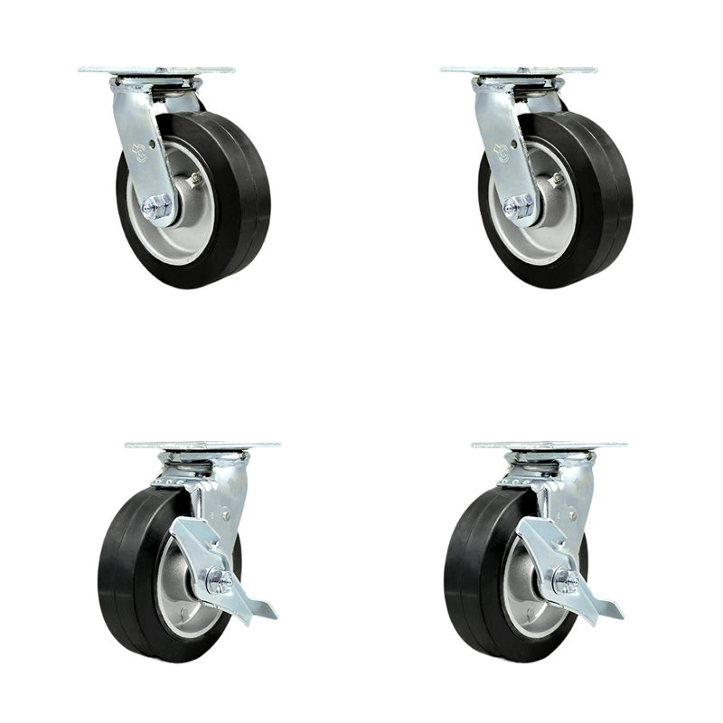 4-Piece Rubber and Aluminum Caster Set