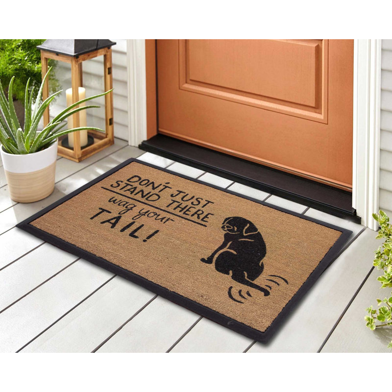 Ensemble de tapis d'entrée convertibles 4 chats et chiens, Wag Your Tail, rectangulaire