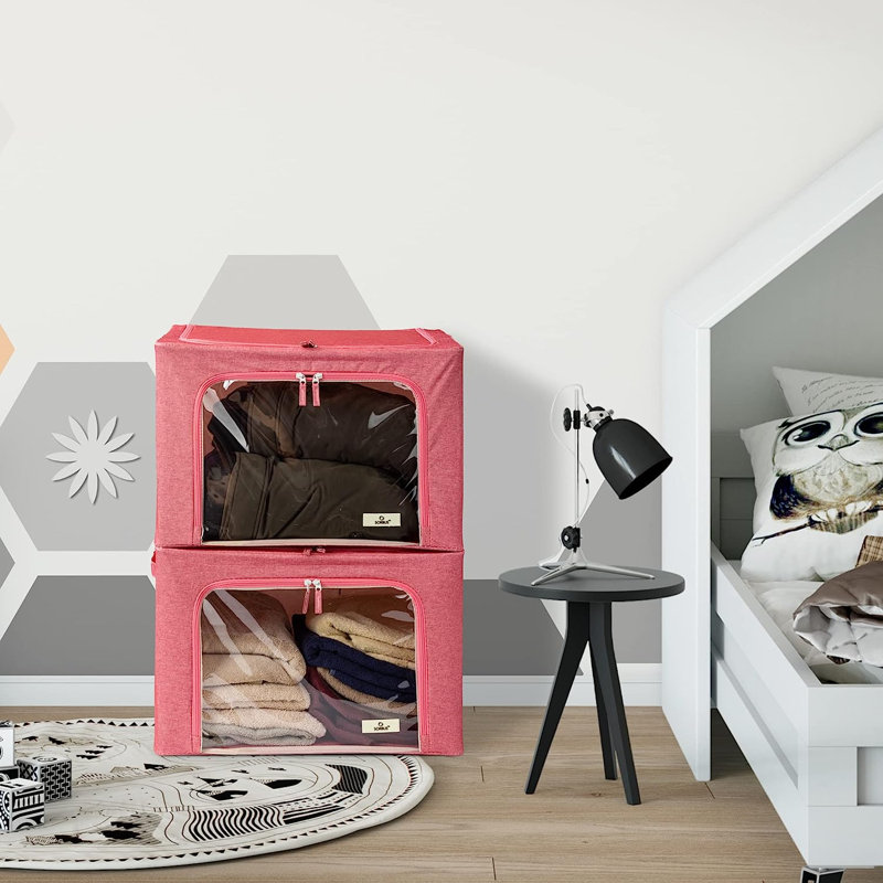 Rangement pour fenêtre sous le lit, Rose, H 13,75 po x l 19,75 po x P 16 po