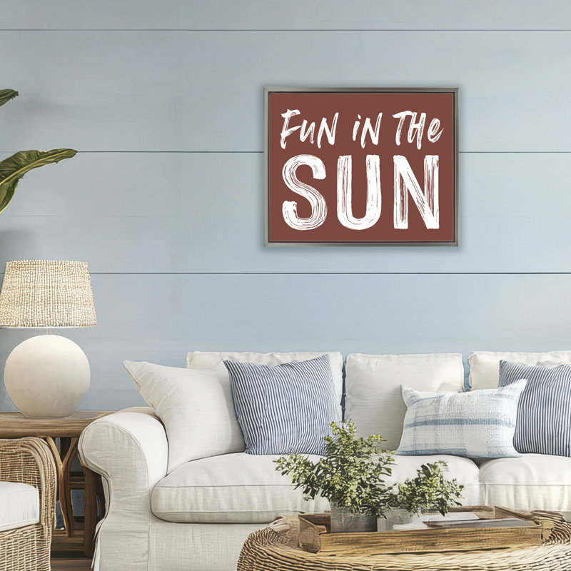 Cadre amusant Fun In Sun, H 17 po x l 21 po, Cadre flottant gris lustré