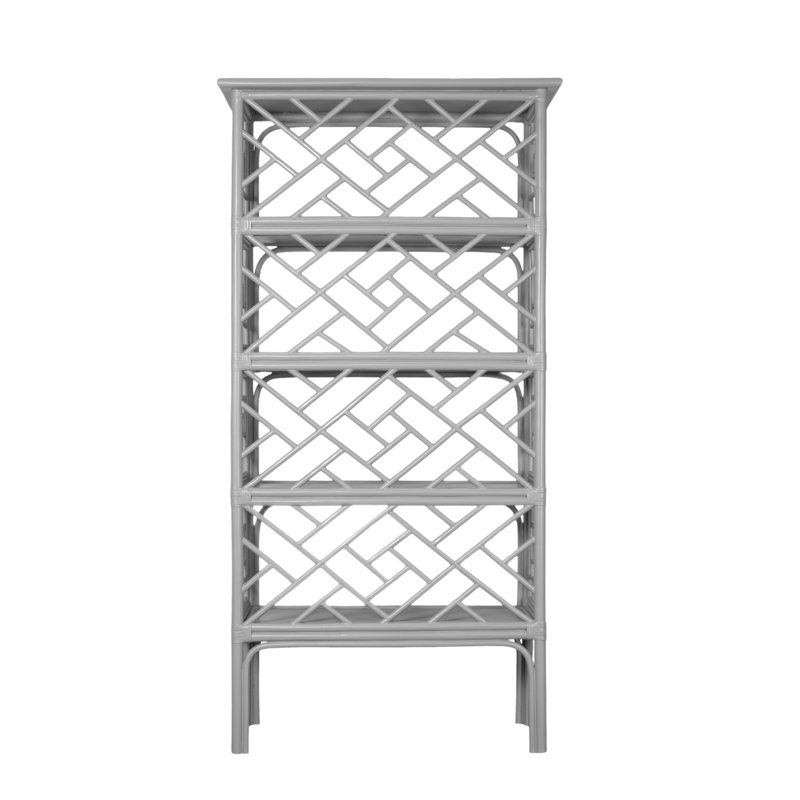 Chippendale Bookcase, Light Gray