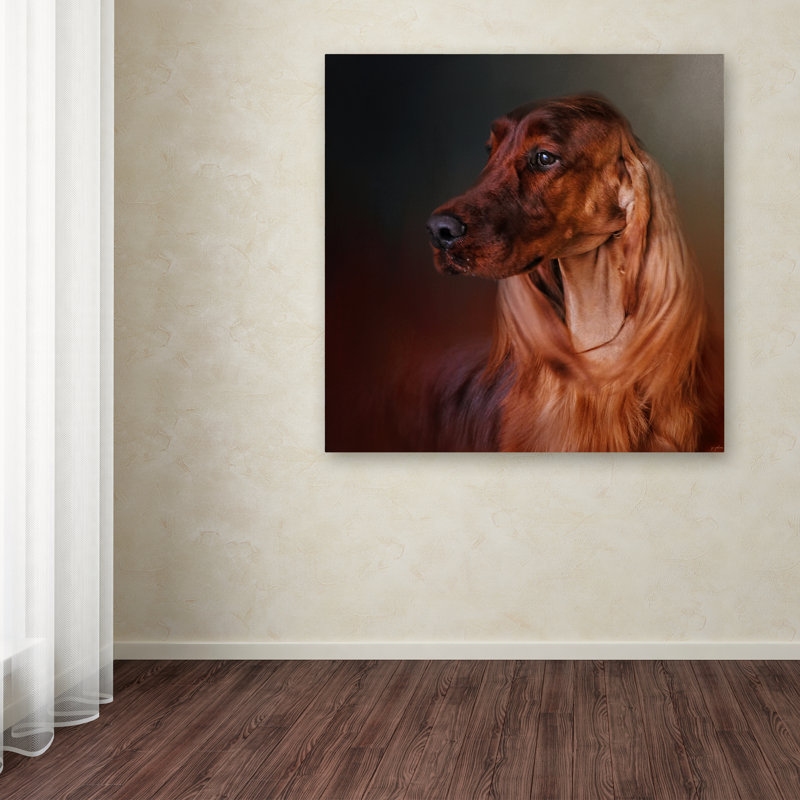 «Catching the Breeze Irish Setter», impression sur toile tendue Vidur, H 14 po x l 14 po
