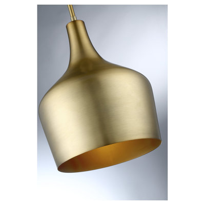Venegas 1-Light Single Bell Pendant in Natural Brass