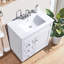 Ensemble de meuble-lavabo simple 30 po avec lavabo en céramique - armoire blanche moderne avec 2 tiroirs à fermeture en douceur