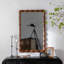 Miroir Mid-Century moderne avec cadre en bois massif (miroir inclus seulement)