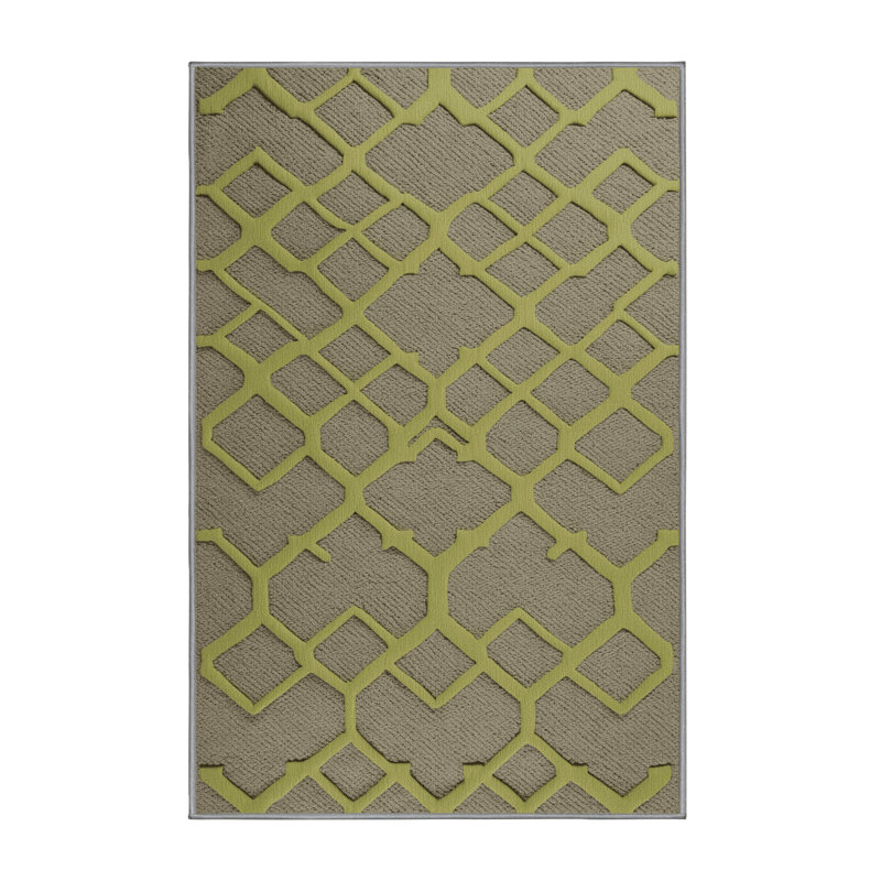 Machine Washable Trellis Brown Area Rug, Rectangle 8' x 12'