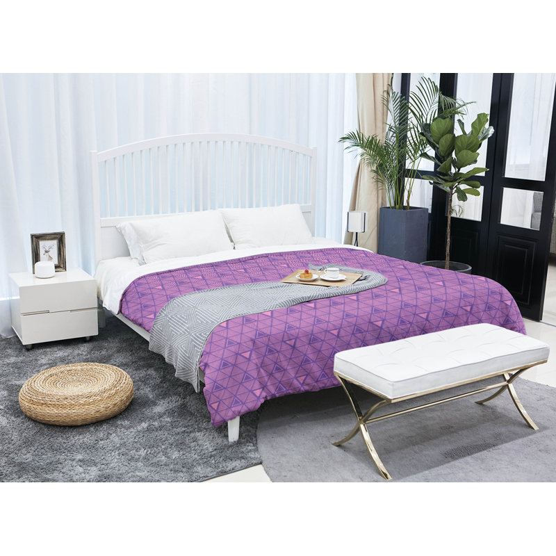 Édredon en microfibre réversible Patricia Geoffrey, Édredon simple TG, Mauve / Rose