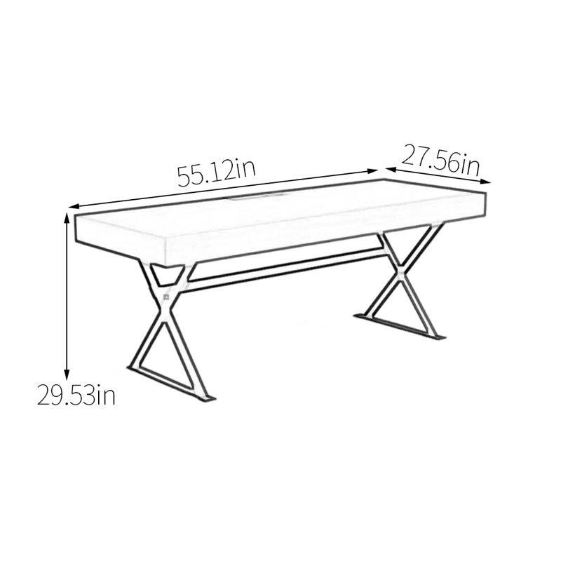 Durable Multi-Layer Board Construction Desk, 29.53" H x 55.12" W x 27.56" D